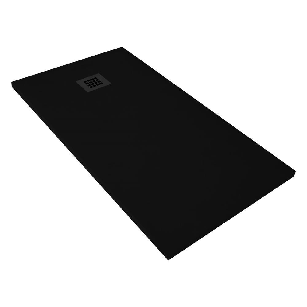 03/22 Creavit Veroni flat douchebak uit composiet zwart 140x90x3